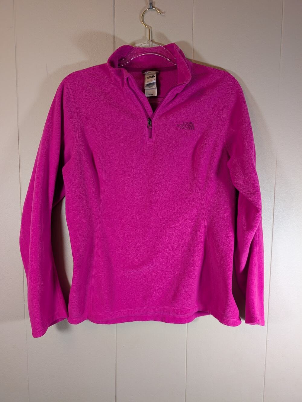THE NORTH FACE Pink Fleece Quarter Zip Pullover Jacket M Women's Outdoor Hiking